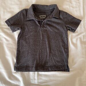 Jumping Beans boys 12 months grey 2 button short sleeve polo shirt